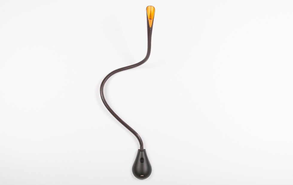 Slider Cobra Wall mounted LED Lights, Brown Leather With Gold Head