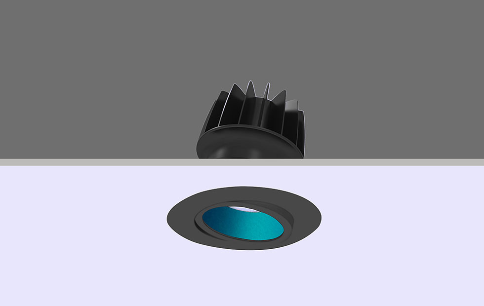 ArchDL Mini Adj - Black with Blue, Pendant Lighting
