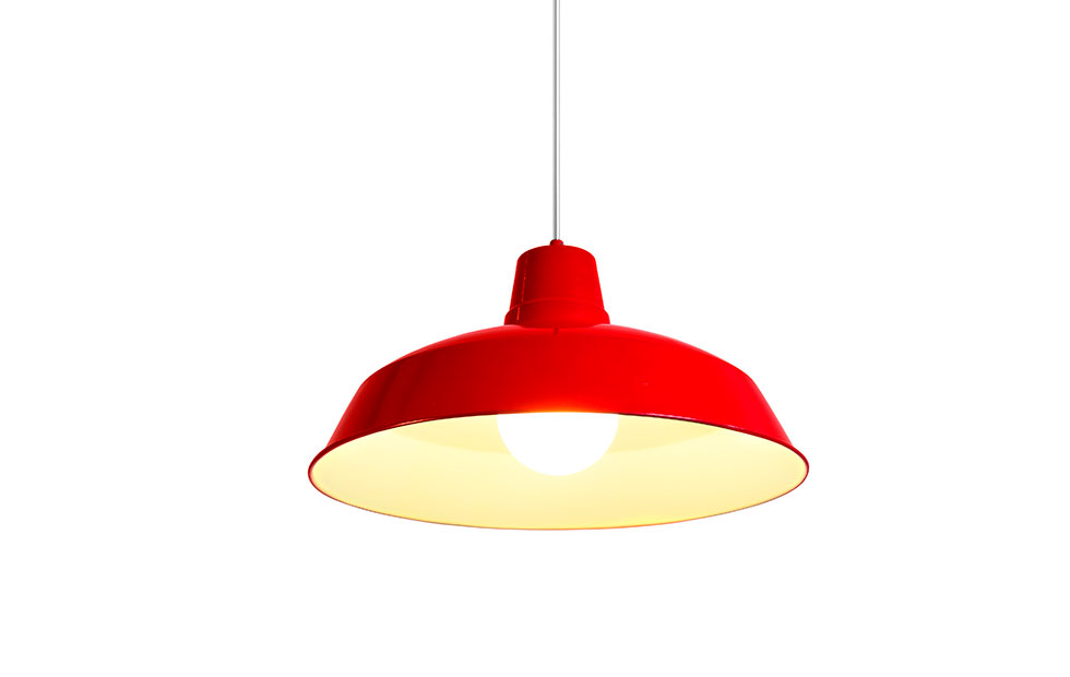 foundry red aluminium lamp shade