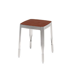 stool 4a white and leather