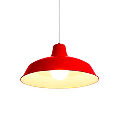foundry red aluminium lamp shade
