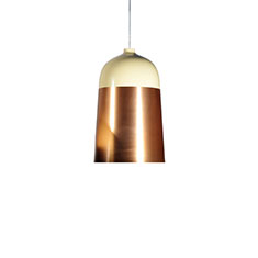 glaze pendant light in copper and cream