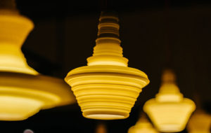 warm yellow stupa pendant resin lights