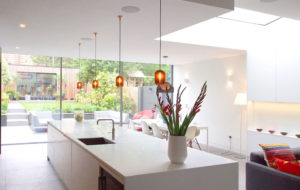 joseph pendant light over kitchen and living space