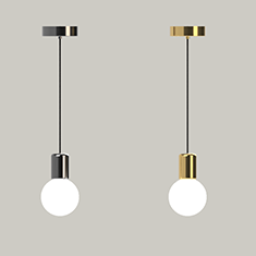 purl drop led pendant lights in brass and gun metal